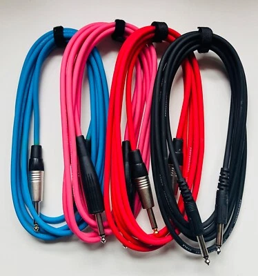 Guitar Lead Cable for Electric Bass Electro Accoustic 3m or 6m Free Uk Post