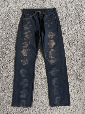Levi's 501 Bleach-Dye Denim Größe W29 L30 Acid Wash