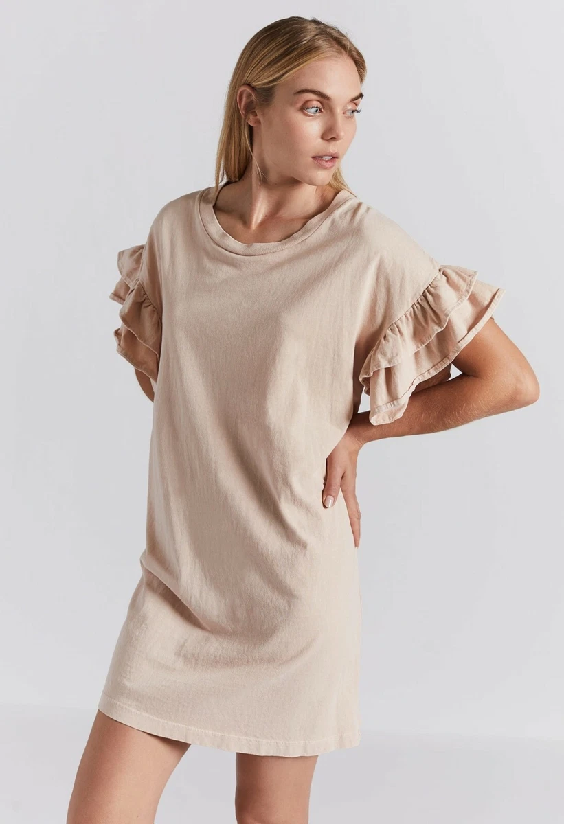 Ruffle sleeve t shirt dress sale