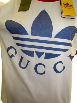 グッチ GUCCI ADIDAS 702612 XJEB1 Tシャツ Gucci x Adidas Oversized T-Shirt Unisex Size XXS 702612 AUTHENTIC