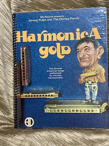 Harmonica Gold-Vintage Vinyl Record Cover Notebook/Journal Handmade Upcycled