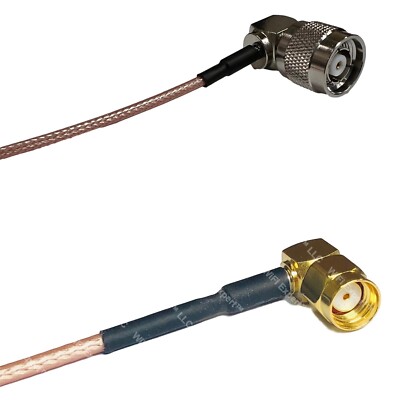 RG316 RP-TNC Male Angle to RP-SMA MALE ANGLE RF Cable Rapid-SHIP LOT
