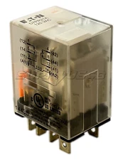 Eaton D7PR21A General Purpose Relay, 8 Blade Plug-In, 120Vac, 2-Pole, LED Light