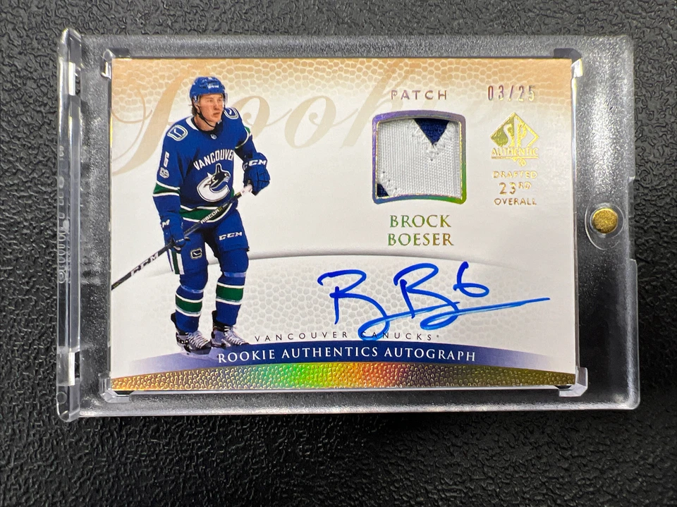 BROCK BOESER! SP AUTHENTIC 03/25 AUTO ROOKIE PATCH CANUCKS VANCOUVER! - Image 2 of 4