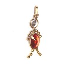 14k yellow gold orange cz boy child charm pendant 1.4g unique vintage antique — photo 6