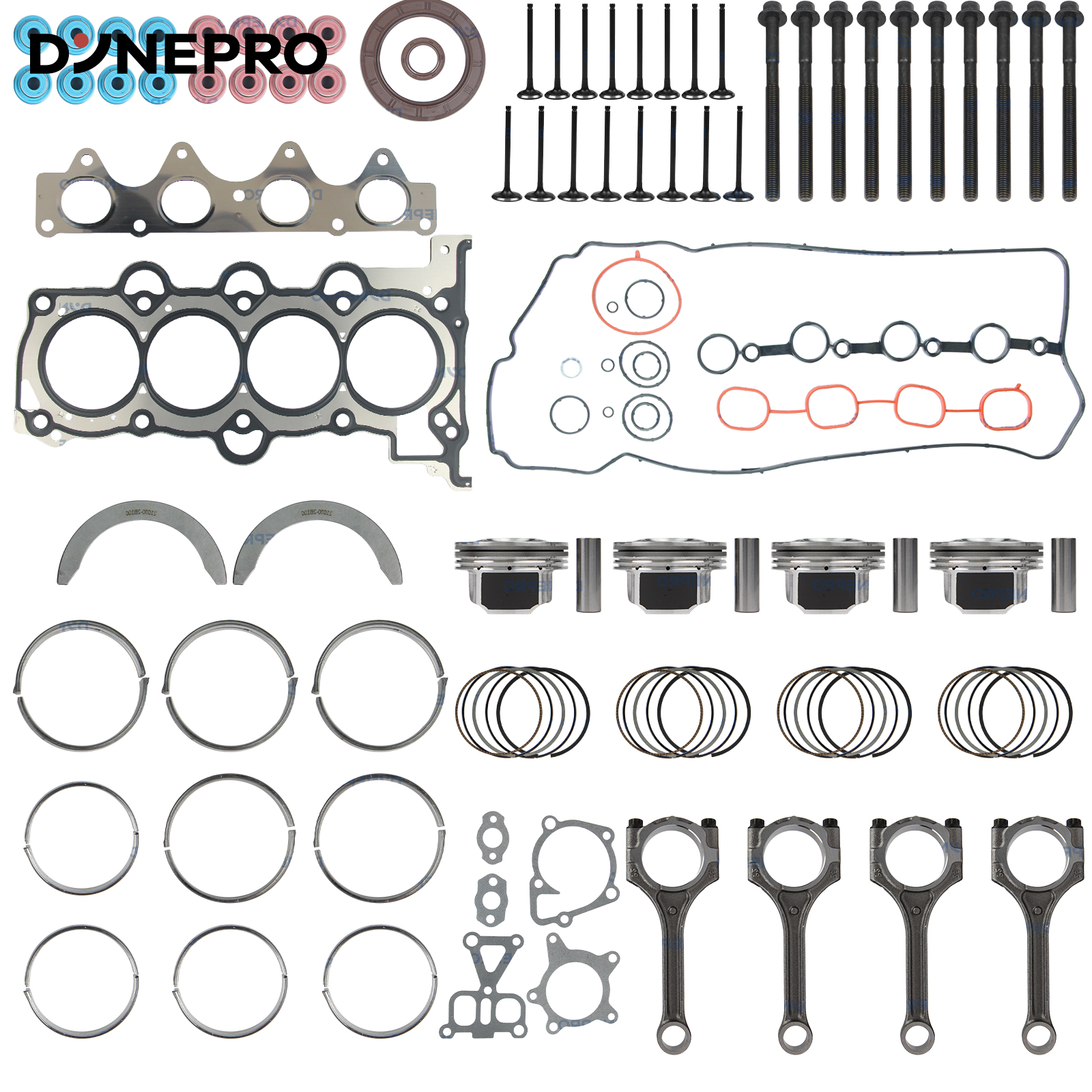 G4FD 1.6L DOHC Engine Rebuild Kit for 2012-2016 Hyundai Kia Accent Rio