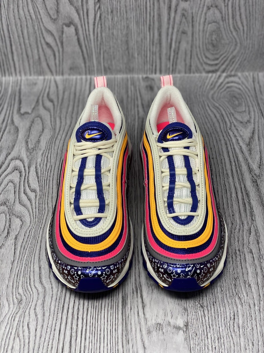 Nike Air Max 97 GS Purple Orange Pink Sneakers CI9929-500 Sz