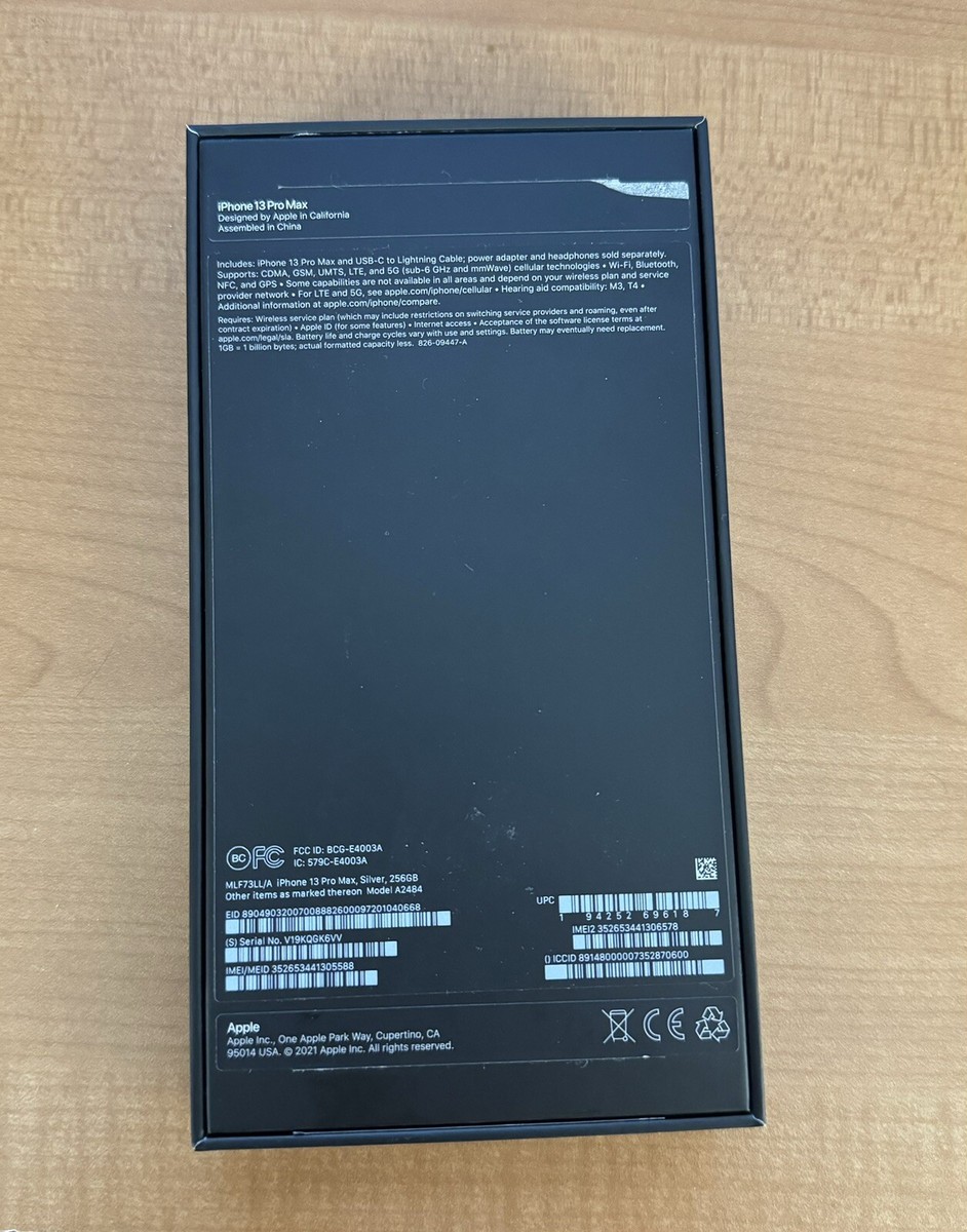 Original Box Apple - iPhone 13 PRO MAX Sliver - with Sim