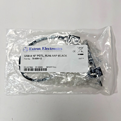(Qt 11) Extron Electronics 70-609-12 USB A 10'' PGTL, RJ45 AAP Black - New