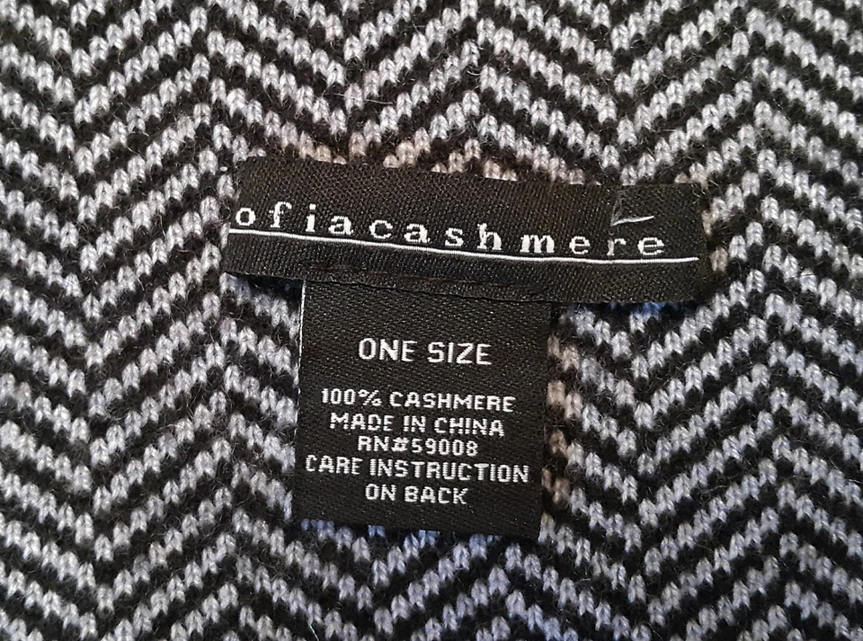 BUFANDA LARGA VINTAGE AUTÉNTICA SOFIACASHMERE ESPIGA CACHEMIR PARA HOMBRE Foto 3 de 3