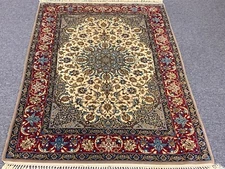 ISFEHAN EXTRA FINE KORK ( FINE WOOL ) AND SILK 729 KPSI ORIENTAL RUG 3.5 X 5.10
