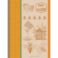 Garnier Thiebaut French Country Kitchen Dish Tea Towel Miel Et Abeilles Ocre New