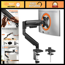 Fully Adjustable Monitor Arm for 13-34" Screens, Tool-Free VESA Mount, Cable Man