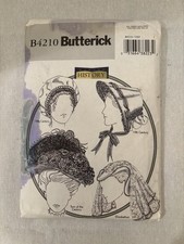 VINTAGE BUTTERICK HISTORY PATTERN B4210 HISTORICAL HATS 4 DESIGNS DATED 2004