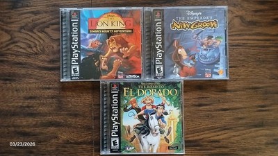 Lion King Simba's Mighty Adventure, Road To El Dorado & Emperor's New Groove PS1