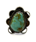 Vintage Native American Navajo Sterling Silver Turquoise Ring size 7 1/2