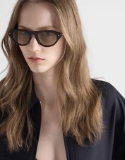 Oval Tortoiseshell Sunglasses Brown Lenses Gold Detail