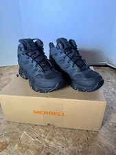 MERRELL WORK Men's Moab 3 Mid Tactical Waterproof Boot Black - J003911, size 3.5