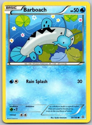 Barboach 39/160 Common Primal Clash Pokemon Moderately Played