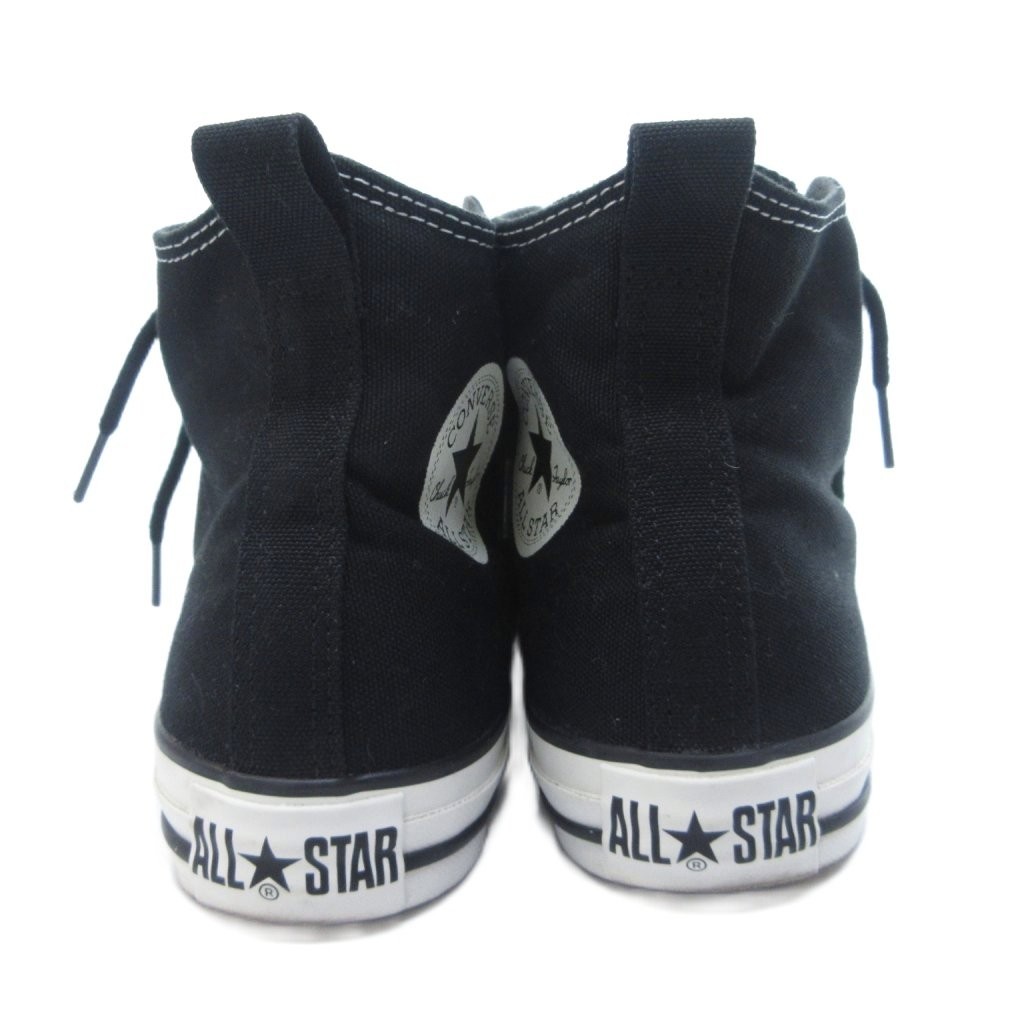 Converse React HD High Top Sneakers Black Canvas Leather Size 25cm Used thumbnail 5