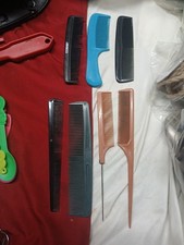 collection of various plastic and metal hair combs X7 Lot