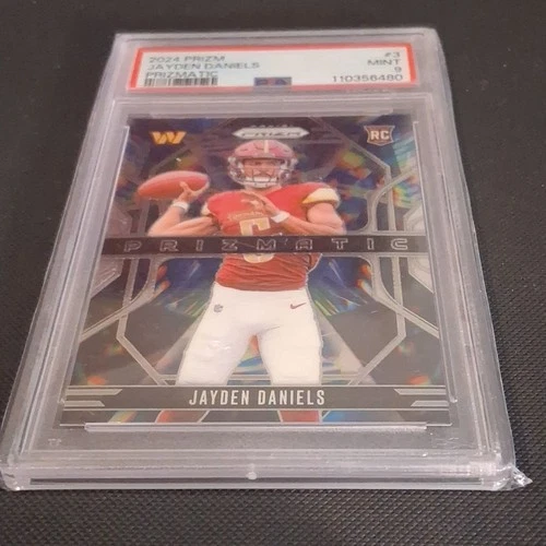 Panini 2024 Prizm Prizmatic Jayden Daniels Rookie RC #3 PSA 9 Commanders
