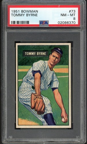 Tommy Byrne #73 1951 Bowman card