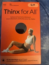 Thinx For All Period Underwear Brief Slip All-Day Absorbency Size S/P- Black New