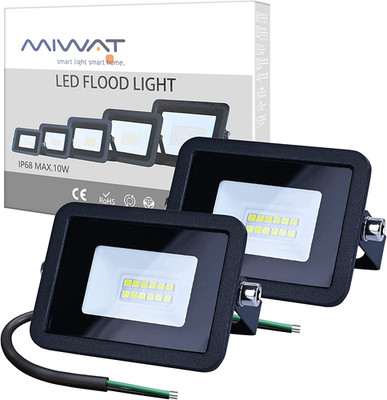 110V 2 Pack 10W LED Flood Light,Cool White, IP68 Waterproof Super Bright Securit