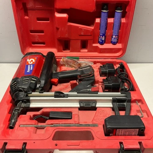 Powers Trak-It C5 Gas Nail Gun Case W/ 2 Batteries And Charger (No Gas Canister)