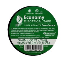 Duck Brand Economy Electrical Tape, 3/4-Inch by 60 Feet Single RollBlack 282289