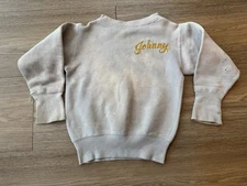 Vintage 1950s Children’s Blue Embroidered Johnny Sweatshirt 
