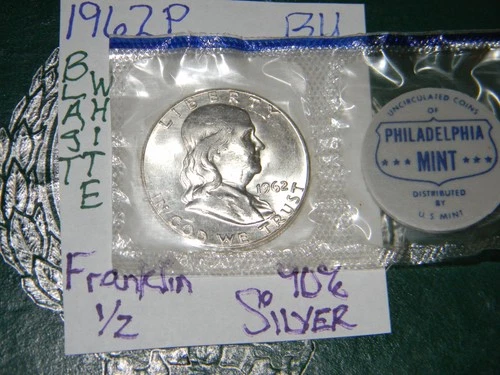 GEM BU UNCIRCULATED UNC MS 1962-P SILVER FRANKLIN HALF DOLLAR BRILLIANT LUSTER