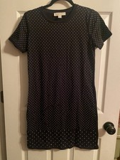 Michael Michael Kors Womens Mini-Studded T-Shirt Dress Black Sze Medium