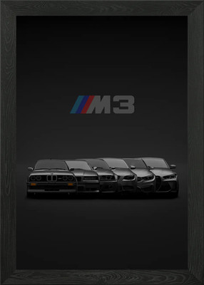 BMW M3 Evolution - E30 to G80 Framed Wall Art Poster Canvas Print Picture