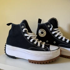 Converse Run Star Hike High Black White Gum Size Mens 6.5 Womens 8 166800C