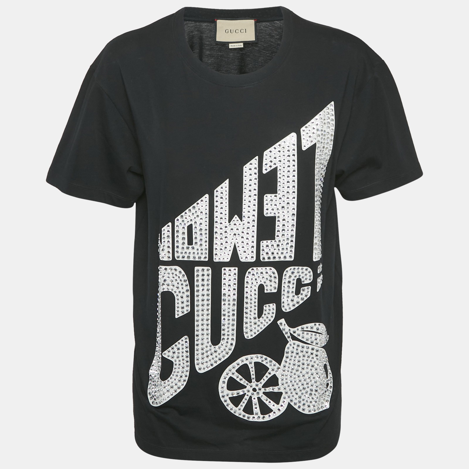 Gucci Black Crystal Embellished XXS Jersey T-Shirt
