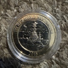 2015 £2 Two Pound Coin HMS Belfast FULL FLAG ERROR First World War Royal Navy