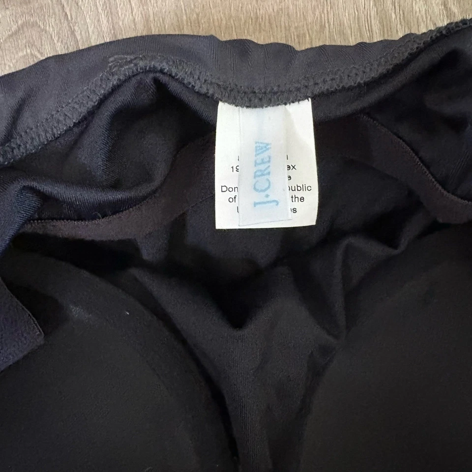 J. Traje de baño Crew Twist Front Bandeau de una pieza gris carbón con aros talla 10 Foto 3 de 4