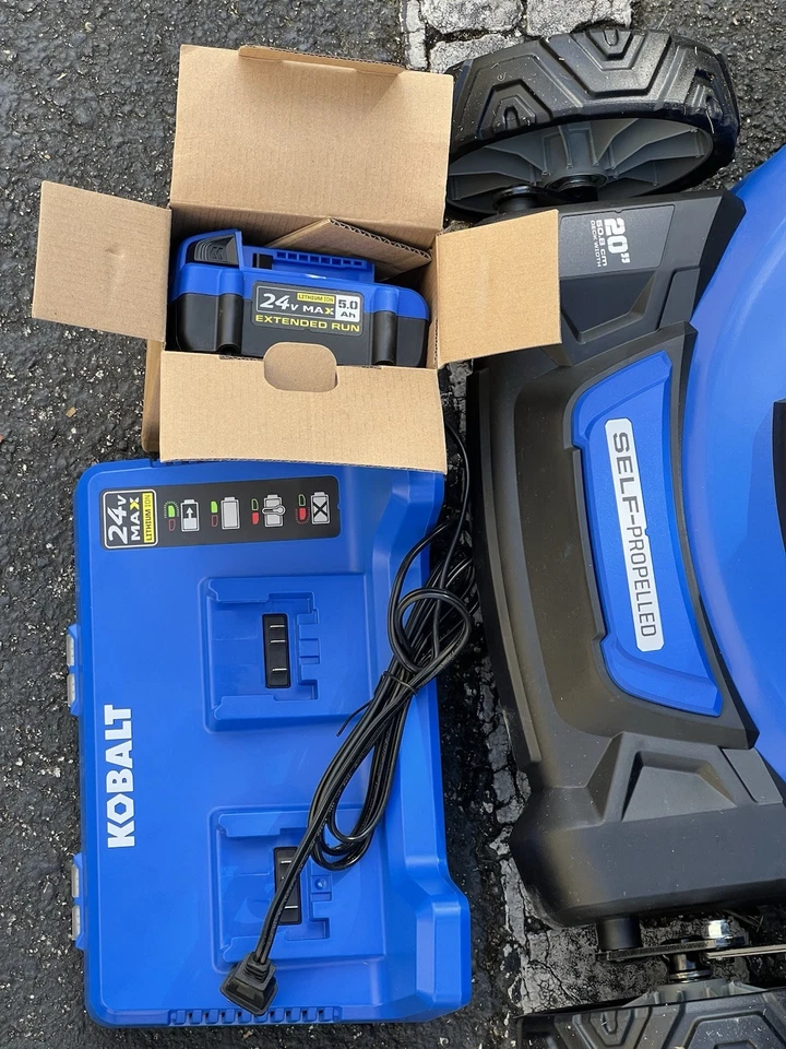 NUEVO Cortacésped autopropulsado Kobalt 24V 20" con baterías y cargador #KLMS1024B-03 Foto 3 de 4