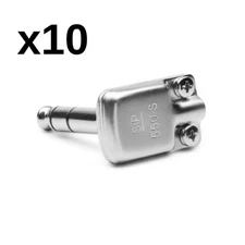 10 Pack - Squareplug SP550-S Right Angle TRS/Stereo Plug, Nickel