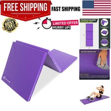 Thick 6  x2  Folding Exercise Mat with Carrying Handles - Perfect for Gym  Home
