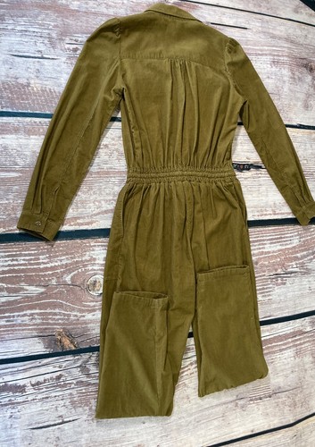 Thought Jumpsuit Womens UK8 Khaki 100% Organic Cotton Button Up Drawstring - Picture 10 of 14