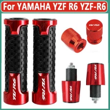 7/8" 22MM+24MM Handlebar Grips Handle Bar End Cap Tire Valve For YAMAHA YZF-R6