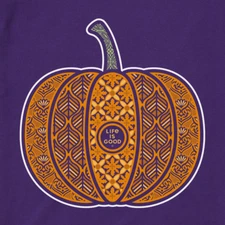 NWT Women's Life is Good Pumpkin Mandala Halloween Purple LS Crusher