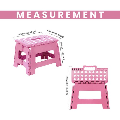 9" Collapsible Folding Plastic Kitchen Step Foot Stool Handle Adults/Kids 300Lb - Picture 8 of 11