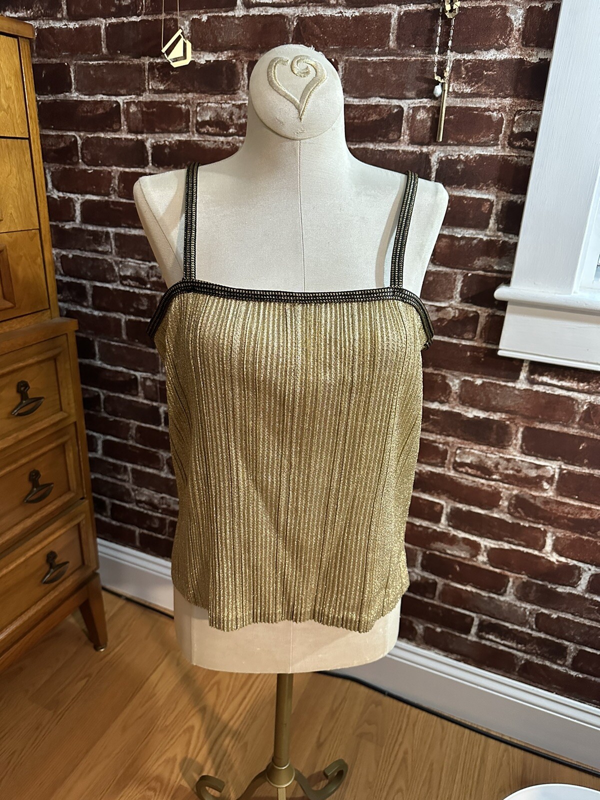 VTG 80s 90s YVES SAINT LAURENT ￼SPAGHETTI STRAP TOP Medium Camisole G
