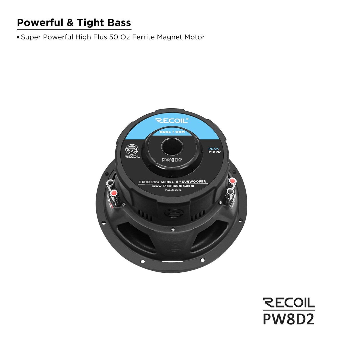 RECOIL PW8D2 Car Audio Subwoofer 8