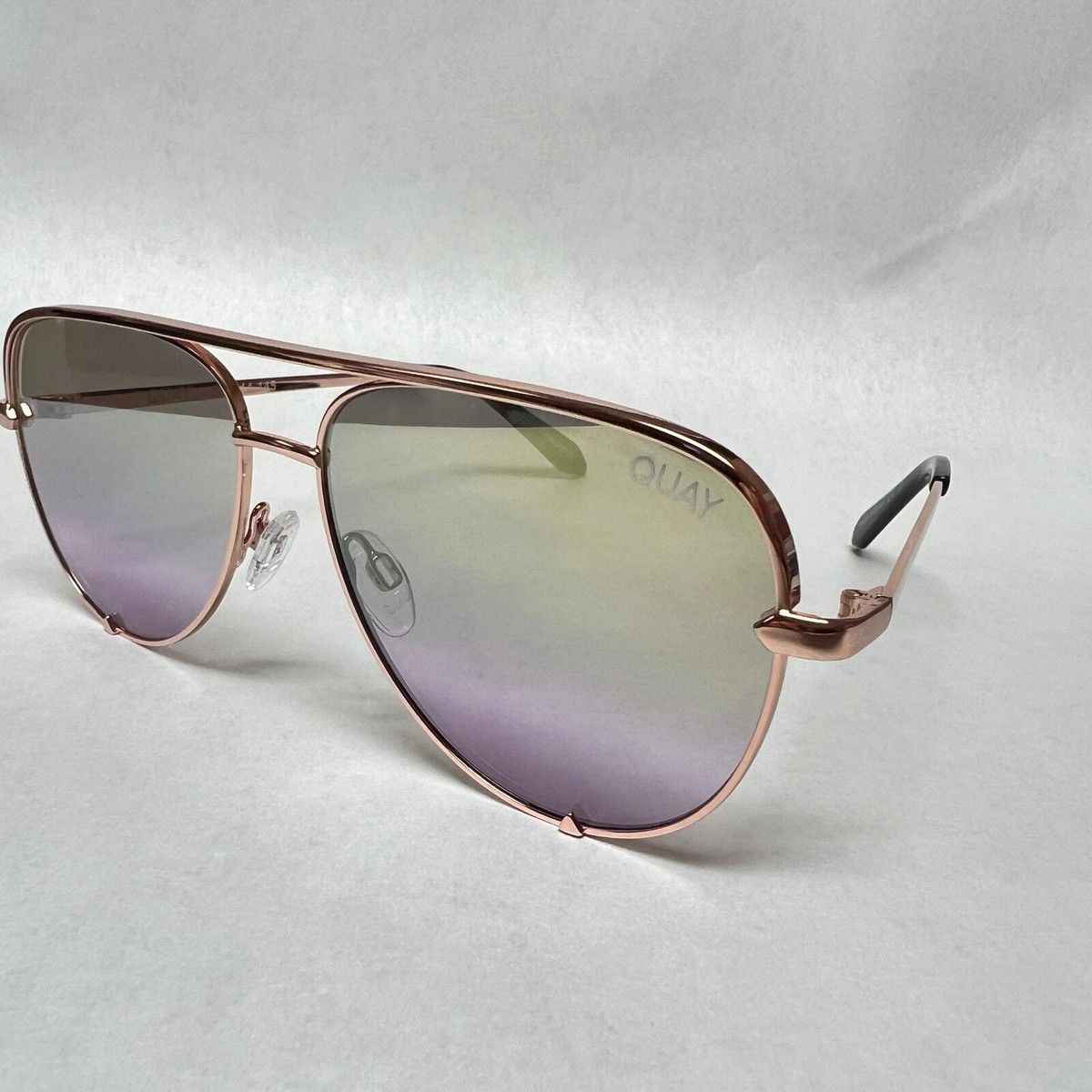 Quay High Key Medium Sunglasses Rose Gold Lavender Fade | eBay