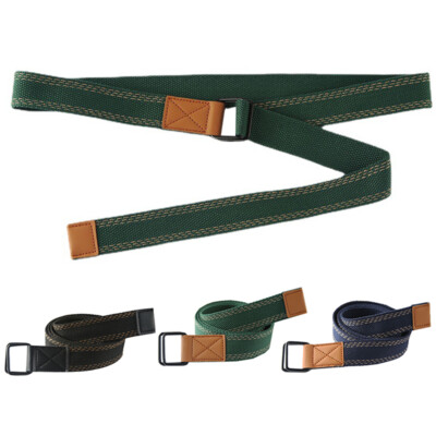 Damen Herren Gürtel Canvas Doppel-D-Ring Taillengürtel Stoff Gurtband Gürtel Z